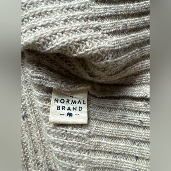 The Normal Brand Kennedy Spec Crewneck Wool Sweater In Stone Size L - Picture 10 of 13